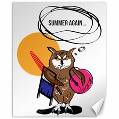 Owl That Hates Summer T Shirt Canvas 16  X 20   by AmeeaDesign