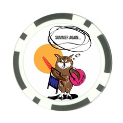 Owl That Hates Summer T Shirt Poker Chip Card Guard by AmeeaDesign