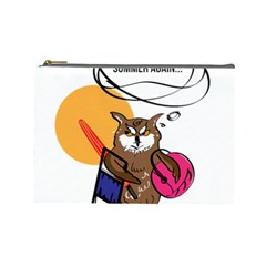 Owl That Hates Summer T Shirt Cosmetic Bag (large)  by AmeeaDesign