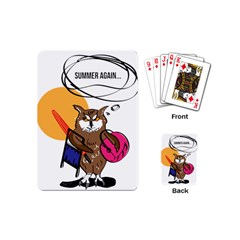 Owl That Hates Summer T Shirt Playing Cards (mini)  by AmeeaDesign