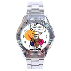 Owl That Hates Summer T Shirt Stainless Steel Analogue Watch by AmeeaDesign