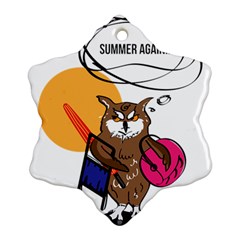 Owl That Hates Summer T Shirt Snowflake Ornament (two Sides)