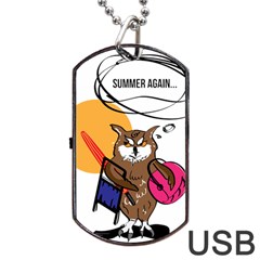 Owl That Hates Summer T Shirt Dog Tag Usb Flash (two Sides) by AmeeaDesign