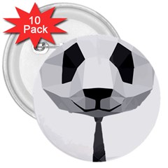 Office Panda T Shirt 3  Buttons (10 Pack)  by AmeeaDesign