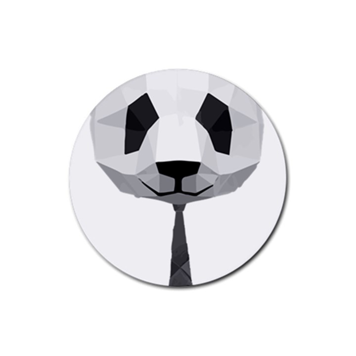 Office Panda T Shirt Rubber Coaster (Round) 