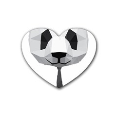 Office Panda T Shirt Heart Coaster (4 Pack) 