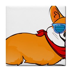 Corgi With Sunglasses And Scarf T Shirt Tile Coasters by AmeeaDesign