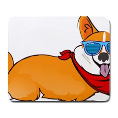 Corgi With Sunglasses And Scarf T Shirt Large Mousepads by AmeeaDesign