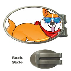 Corgi With Sunglasses And Scarf T Shirt Money Clips (oval) 