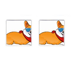 Corgi With Sunglasses And Scarf T Shirt Cufflinks (square) by AmeeaDesign