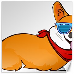 Corgi With Sunglasses And Scarf T Shirt Canvas 16  X 16   by AmeeaDesign