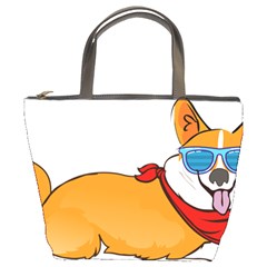 Corgi With Sunglasses And Scarf T Shirt Bucket Bags by AmeeaDesign