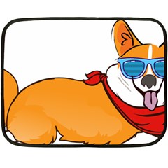 Corgi With Sunglasses And Scarf T Shirt Double Sided Fleece Blanket (mini)  by AmeeaDesign