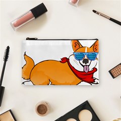 Corgi With Sunglasses And Scarf T Shirt Cosmetic Bag (small)  by AmeeaDesign