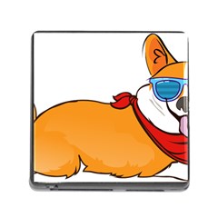 Corgi With Sunglasses And Scarf T Shirt Memory Card Reader (square)