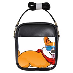 Corgi With Sunglasses And Scarf T Shirt Girls Sling Bags by AmeeaDesign