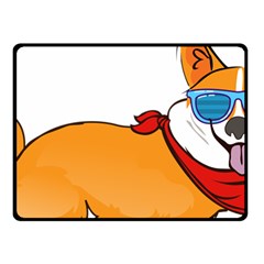 Corgi With Sunglasses And Scarf T Shirt Fleece Blanket (small) by AmeeaDesign