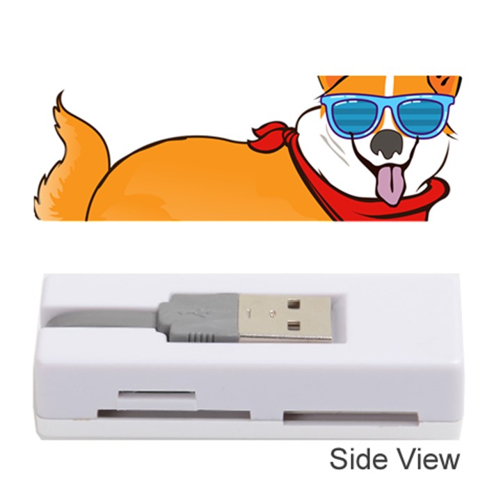 Corgi With Sunglasses And Scarf T Shirt Memory Card Reader (Stick) 