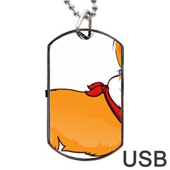 Corgi With Sunglasses And Scarf T Shirt Dog Tag Usb Flash (two Sides) by AmeeaDesign