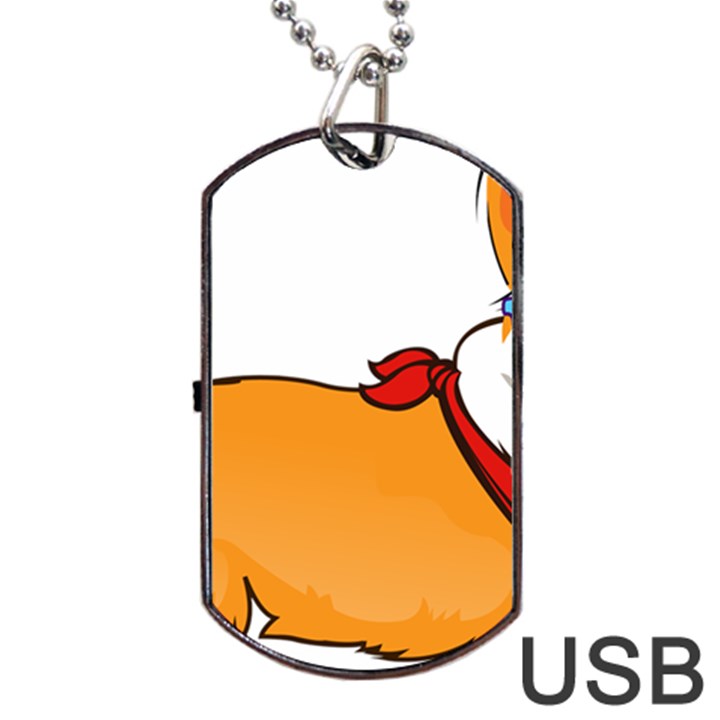 Corgi With Sunglasses And Scarf T Shirt Dog Tag USB Flash (Two Sides)