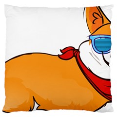 Corgi With Sunglasses And Scarf T Shirt Large Cushion Case (one Side) by AmeeaDesign