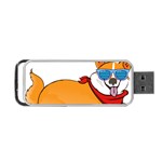 Corgi With Sunglasses And Scarf T Shirt Portable USB Flash (One Side) Front