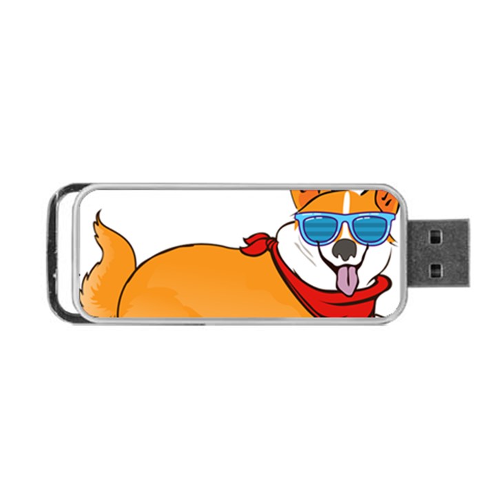 Corgi With Sunglasses And Scarf T Shirt Portable USB Flash (One Side)