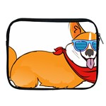 Corgi With Sunglasses And Scarf T Shirt Apple iPad 2/3/4 Zipper Cases Front