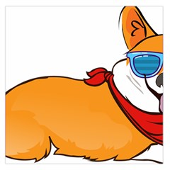 Corgi With Sunglasses And Scarf T Shirt Large Satin Scarf (square) by AmeeaDesign