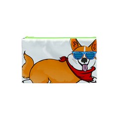 Corgi With Sunglasses And Scarf T Shirt Cosmetic Bag (xs) by AmeeaDesign