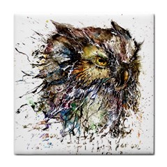 Angry And Colourful Owl T Shirt Tile Coasters