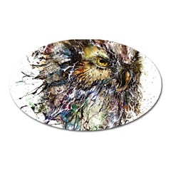 Angry And Colourful Owl T Shirt Oval Magnet by AmeeaDesign