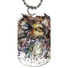 Angry And Colourful Owl T Shirt Dog Tag (two Sides) by AmeeaDesign