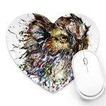 Angry And Colourful Owl T Shirt Heart Mousepads Front