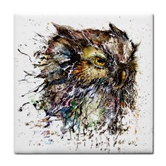 Angry And Colourful Owl T Shirt Face Towel by AmeeaDesign