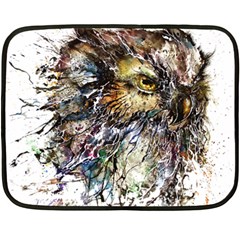 Angry And Colourful Owl T Shirt Double Sided Fleece Blanket (mini)  by AmeeaDesign