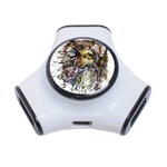 Angry And Colourful Owl T Shirt 3-Port USB Hub Front