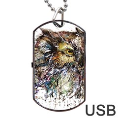 Angry And Colourful Owl T Shirt Dog Tag Usb Flash (one Side)