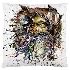 Angry And Colourful Owl T Shirt Large Cushion Case (one Side) by AmeeaDesign