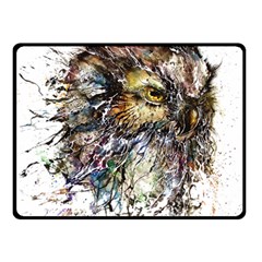 Angry And Colourful Owl T Shirt Double Sided Fleece Blanket (small)  by AmeeaDesign