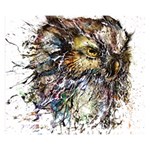 Angry And Colourful Owl T Shirt Double Sided Flano Blanket (Small)  50 x40  Blanket Front