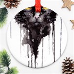 Angry Cat T Shirt Ornament (Round) Front