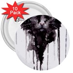 Angry Cat T Shirt 3  Buttons (10 pack)  Front