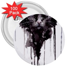 Angry Cat T Shirt 3  Buttons (100 Pack)  by AmeeaDesign