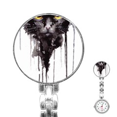 Angry Cat T Shirt Stainless Steel Nurses Watch by AmeeaDesign