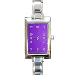 Purple Skin Leather Texture Pattern Rectangle Italian Charm Watch Front