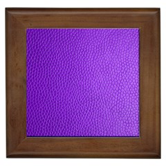 Purple Skin Leather Texture Pattern Framed Tiles by paulaoliveiradesign