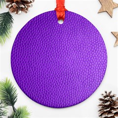 Purple Skin Leather Texture Pattern Ornament (round) by paulaoliveiradesign