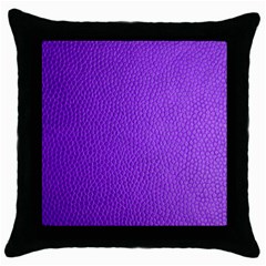 Purple Skin Leather Texture Pattern Throw Pillow Case (black) by paulaoliveiradesign