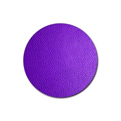 Purple Skin Leather Texture Pattern Rubber Round Coaster (4 Pack)  by paulaoliveiradesign